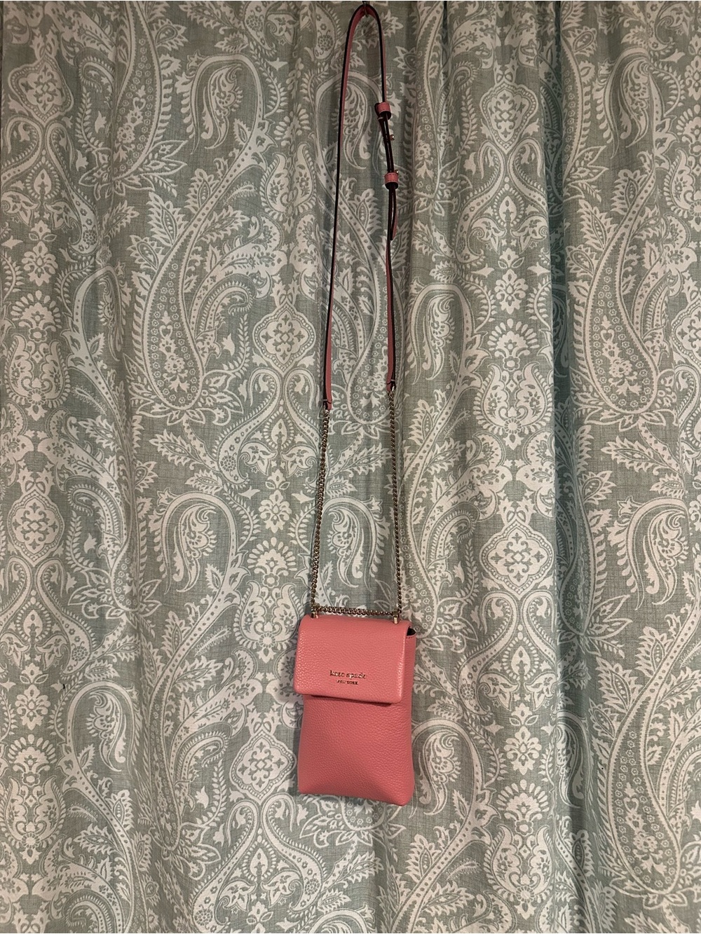 kate spade Pink Pebbled Leather Mini Crossbody with Gold Chain - Picture 2 of 5